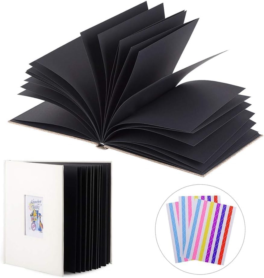 Leather Scrapbook Album DIY Set Scrap Book Album Hardcover Pictures Book 10.5"x10.5",DIY,Handmade for Anniversary,Family Memories,Couples,Friend&Baby,Accommodates 3x5 to 8x10 Photos (Leather-white) - Image 7