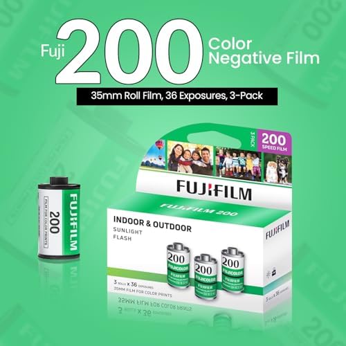 FUJIFILM 200 Color Negative Film (35mm Roll Film, 36 Exposures, 3-Pack) + BluebirdSales Microfiber Cleaning Cloth Bundle - Image 2