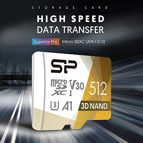 Silicon Power 512GB Micro SD Card U3 SDXC microsdxc High Speed MicroSD Memory Card with Adapter - Image 3