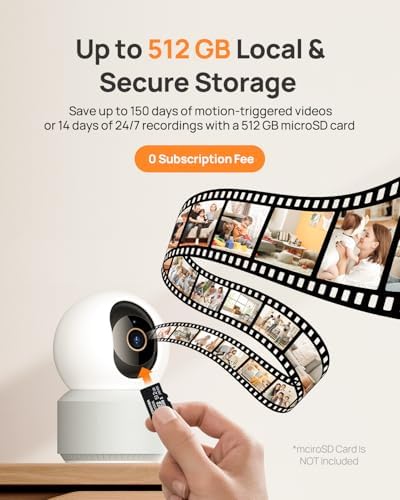 Anona Pano 4K UHD Indoor Camera, Pet/Dog/Baby Security Camera with Phone App, 360° Pan-Tilt, 2.4G/5G Dual-Band Wi-Fi 6, Auto-Tracking, Person/Pet/Baby Crying Detection, Privacy Mode, Two-Way Audio - Image 6