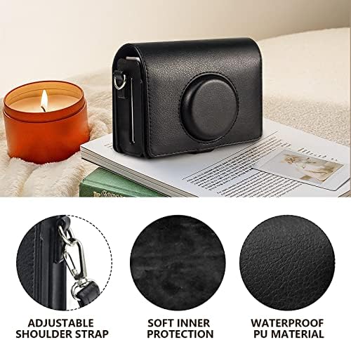 CAIYOULE Camera Case for Fujifilm Instax Mini EVO Instant Camera, Black - Image 2