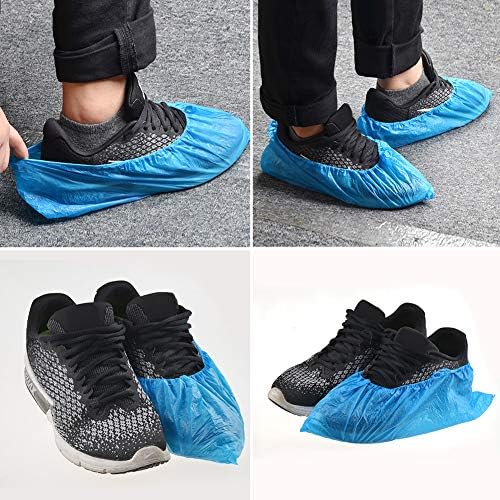 Dssiy 100 Pack Disposable Hygienic Boot & Shoe Covers 100 pack(50 Pairs)|Waterproof Slip Resistant Non-Slip, Durable for Construction, Workplace, Indoor Carpet Floor Protection,One Size Fits Most Blue - Image 3