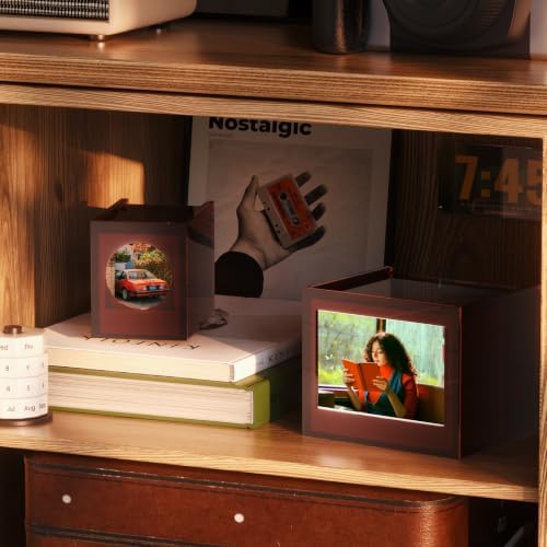 WINKINE Acrylic Polaroid Go Frame & Photo Storage Box for Polaroid Go GEN3/GEN2 Films, 2.1'' x 2.6'' Film Frame, Vintage Box with Sliding Lid, Amber, 1 Pack - Image 5