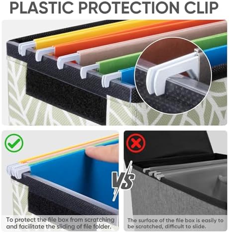 BALEINE File Organizer Box with Lid, Collapsible Hanging File Storage Box - Image 5