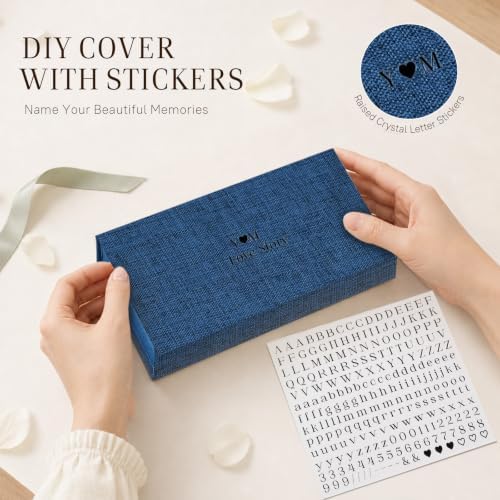 Photo Storage Box, Linen with USB Compartment - Navy, 4x6 Inch - Image 3