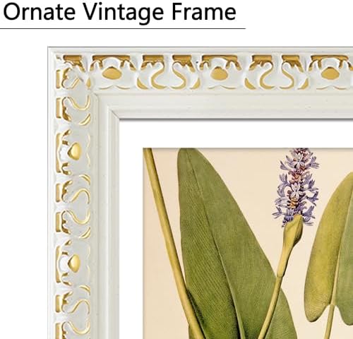 VIOLABBEY 11x14 Picture Frame Antique White and Gold, Ornate Vintage Frame - Image 4