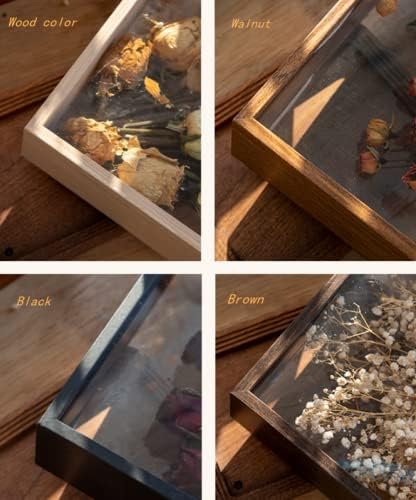 JOSON Wooden Dried Flower Photo Frame Dried Flower Display Stand Decorative Floating Photo Frame（8 * 12''-black - Image 4