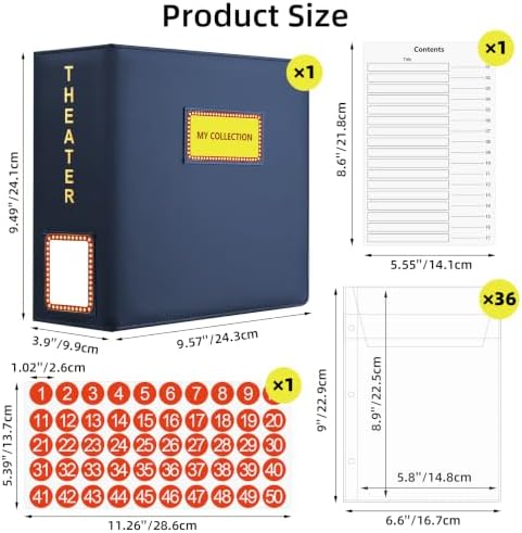 HAUTOCO Show-Bill Binder with 36 Sleeves for 8.5" x 5.5" Broadway Programs - Image 2
