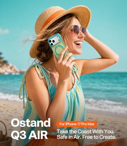 TORRAS Ostand Q3 Air for iPhone 17 Pro Max Case with 360 Magnetic Stand, Fit for MagSafe, Mil-Grade Drop Tested, Camera Control Button, Shockproof Phone Case for iPhone 17 Pro Max 6.9", Dune Sky - Image 6