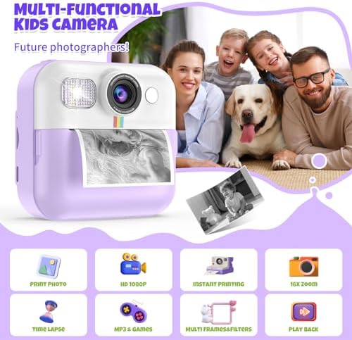 Instant Print Camera for Kids, Children Digital Video Camera Toddler Toys - Image 2