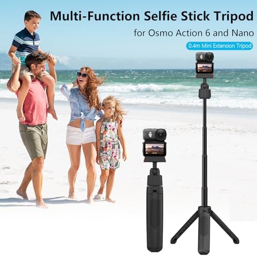 40cm/15.75" Selfie Stick Tripod Stand for Osmo Nano Action 6 with Magnetic Quick Release Adapter, 360 Mini Extension Rod Extended Pole Handle Grip Monopod for DJI Nano Osmo 6 Accessories - Image 2