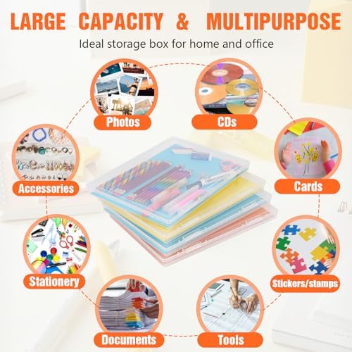 4 Pack Clear Photo Storage Box for 8 x 10 Photos, Pictures & A4 Paper - Image 4