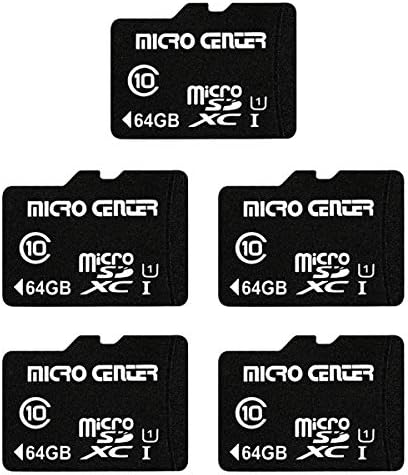 Micro Center 64GB Class 10 MicroSDHC Flash Memory Card with Adapter, 5Pack by MICROCENTER