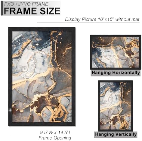 Fxojyvo 10x15 Picture Frame Set of 6 Black Engineered Wood Wall Hanging - Image 4
