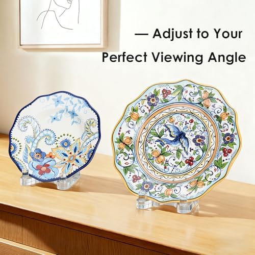 Acrylic Easel Display，Plate Stand for Display，Adjustable Clear Display Holder for 4" to 8" Platter, Book, Card, Frame, Picture, Artwork, Plaque ( Small-1pc 4"-8") - Image 5