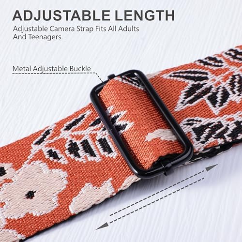 Padwa Lifestyle Extra Long Adjustable Camera Strap for Photographers - 2" Wide Full Grain Cowhide Leather Ends Camera Straps with Quick Release for All Cameras,Binoculars(Brown Flower) - Image 4