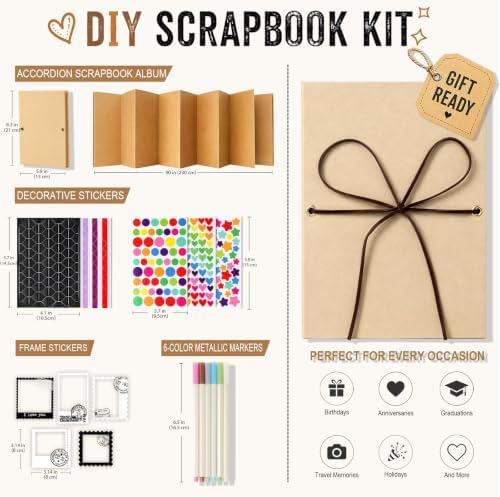 6 x 8 Inch Small Scrapbook Album with Brown Inner Pages - Image 3