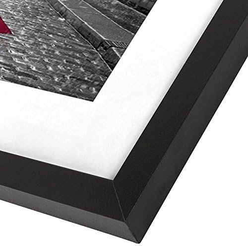 Americanflat 11x13 Picture Frame with Shatter-Resistant Glass - Use as 8x10 Frame with Mat or Display 11x13 Photo Without Mat - Signature Collection - Picture Frames for Wall Display - Black - Image 2