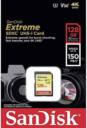 SANDISK 128GB Extreme SDXC UHS-I Memory Card - 150MB/s, C10, U3, V30, 4K UHD, SD Card - SDSDXV5-128G-GNCIN - Image 3