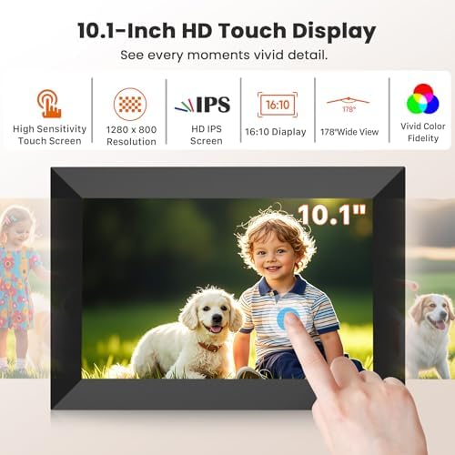 Uhale Digital Picture Frame WiFi 10.1 Inch, Electronic Photo Frames 1280 x 800 HD IPS Touch Screen, Auto Rotate, Slideshow, Share Photos/Videos from Phone Instantly - Image 4