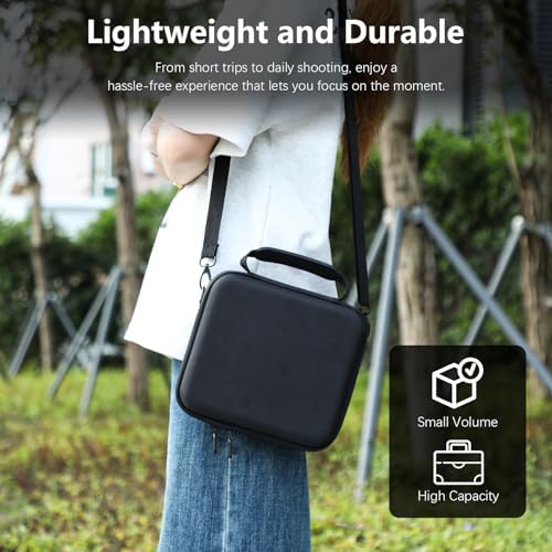 AMAZEAR Carry Case for Insta360 Go Ultra Accessories, Insta 360 Go-Ultra Portable Travel Bag with Shoulder Strap Hard Case for Protection, Organization, and Storage, Water-Resistance, Black - Image 6