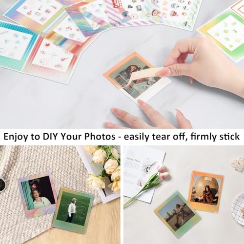 12PCS - Photo Border Stickers Compatible for Instax Square SQ Film, Pictures Decorative Stickers for Instax Square SQ1/SQ6/SQ10/SQ20/SQ40 Instant Camera Film - Rainbow Series - Image 3