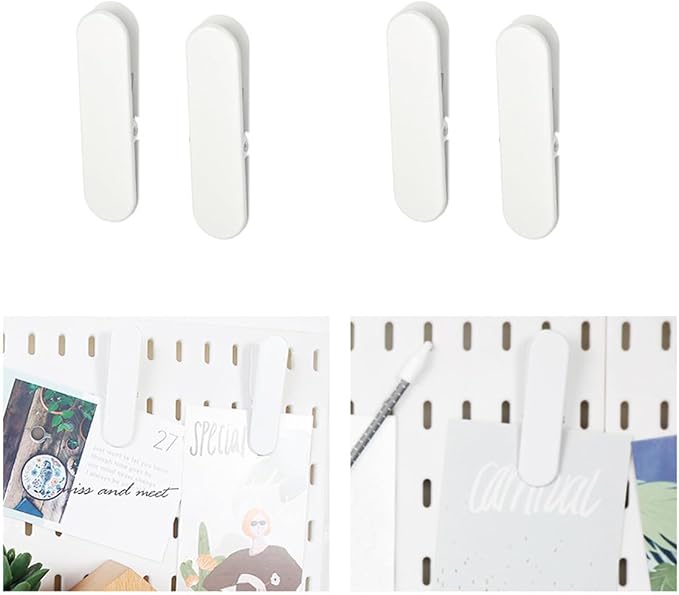 ZYAMY 10PCS Pegboard Accessory Clip White Pegboard Clip Metal Accessory Hook Craft Accessory For Display Reminder Postcard Photo Picture Clip Wall Organisation Storage Display Decoration - Image 4