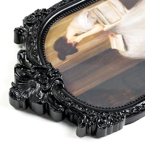 Cuspin 4x6 Black Picture Frame Vintage Ornate Arched Gothic Photo Frame - Image 7