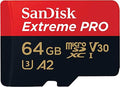 SanDisk 64GB Extreme PRO microSDXC Card + SD Adapter + RescuePro Deluxe, up to 200 MB/s, with A2 App Performance, for Smartphones, Action Cameras or Drones UHS-I Class 10 U3 V30 by Unknown