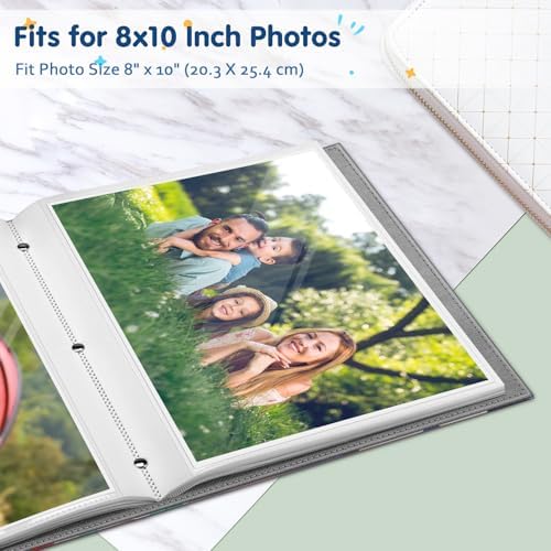 Fintie Photo Album for 8x10 Photos, 52 Pockets Vegan Leather Memory Book - Image 2