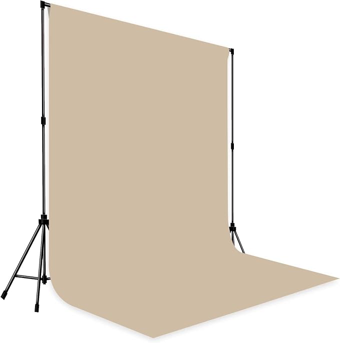 Beige Photo Backdrop Professional Photography Background Fabric 8x10ft | Seamless Design eliminates Wrinkle Portrait Photography Wedding Dark Theme Decorations - Image 3