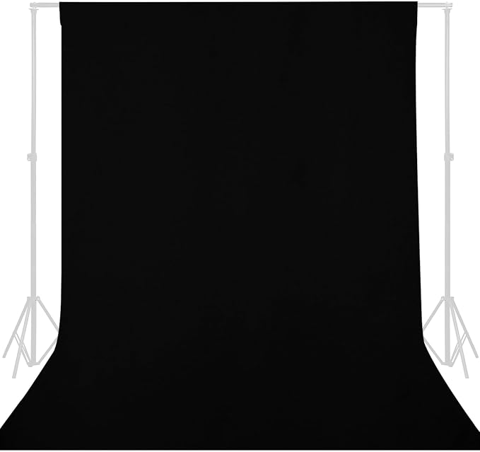 GFCC 5FTx7FT Black Backdrop Background for Photography Photoshoot | Non-Reflective, Polyester, Easy Hang, Multipurpose Screen for Studio Photo Booth, Video Recording, Portrait, Halloween by GFCC