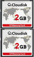 Pack of 2 Compact Flash Card 2GB CF 2.0 Performance for Vintage Digital Camera and Industry Equipment (2 GB) by Cloudisk