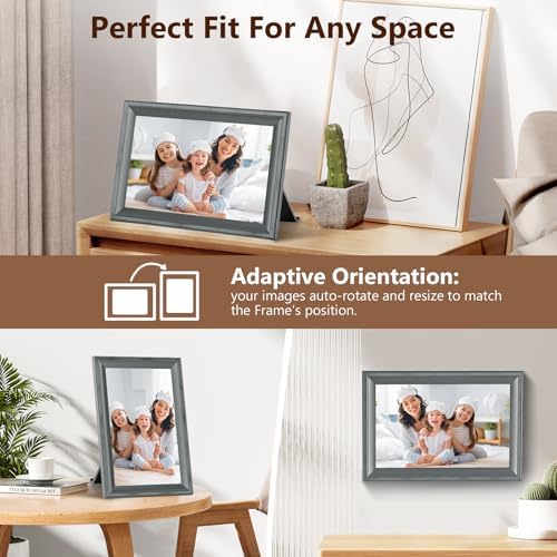 Smart Grey Digital Picture Frame WiFi Send Photos from Your Phone - Image 4