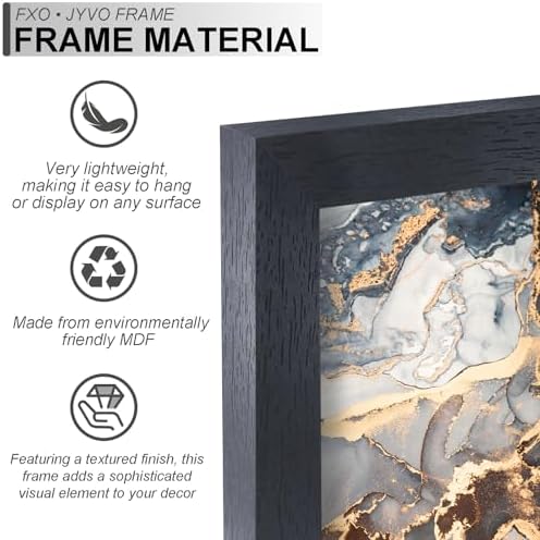 Fxojyvo 9.5x13 Picture Frame Set of 6 Black Engineered Wood Wall Hanging - Image 2
