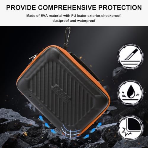 MOSISO Camera Case, Hard Travel Carrying Action Camera Case, Black & Orange - Image 5