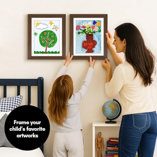 Americanflat 8.5x11 Changeable Kids Art Frame 2-Pack - Walnut - Image 2