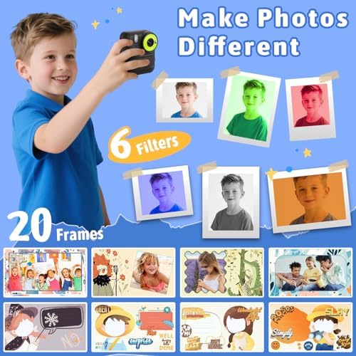 Okaloka Kids Instant Print Camera Toys,1080P HD Toddler Digital Video Camera,Birthday for Girls Boys Age 3-12 Year Old - TF Card Included (Black) - Image 4
