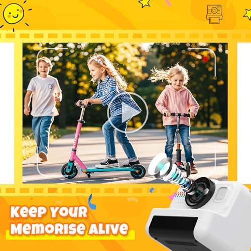 HiMont Kids Instant Print Camera, 1080P HD Kids Camera Instant Print with 3 Rolls Print Paper & 32GB Card, Ideal Kid Toys Gifts for Boys & Girls Age 3-14 (Black) - Image 4