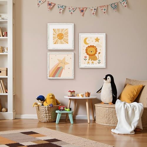 Vittanly 12x12 Picture Frame Made of Solid Wood for Wall, Distressed White - Image 5