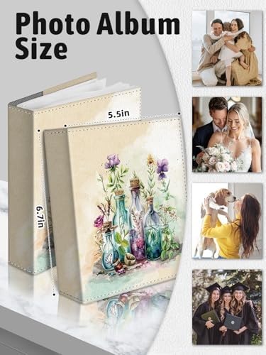 Photo Album 4x6, Small Picture Book Bottle Flowers Floral - Image 6