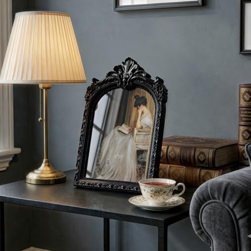 Cuspin 6x8 Black Picture Frame Vintage Ornate Arched Gothic Photo Frame - Image 5