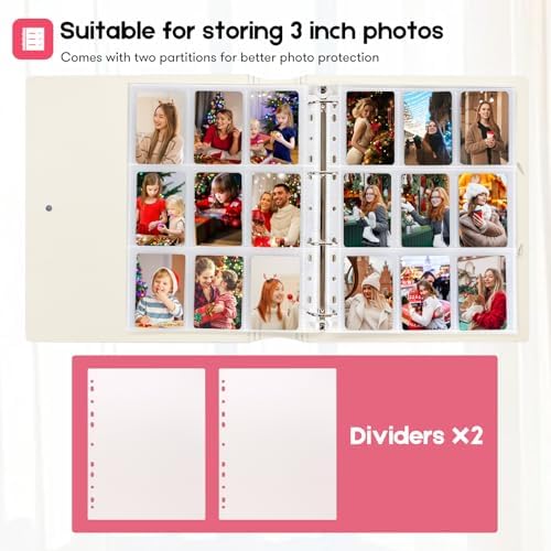 A4 Kpop Photocard Binder, 4 Ring Binder Photo Album for Fujifilm Instax Mini Camera Polaroid Printer Photo Film, 2x3 inch Kpop Photocard Holder Book with 25 Pages 9 Pocket (Black) - Image 3