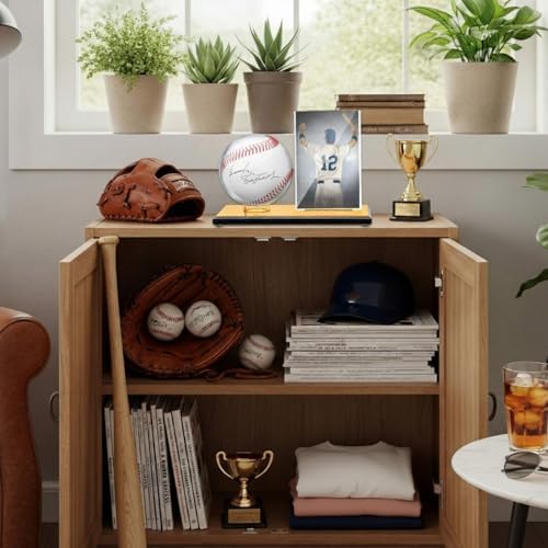 DoubleFill Acrylic Display Case Ball Cards,Golden,Small,Baseball - Image 4