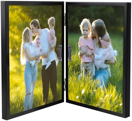 Golden State Art 6x8 Hinged Metal Picture Frame, Matte Black, Tabletop by GoldenStateArt