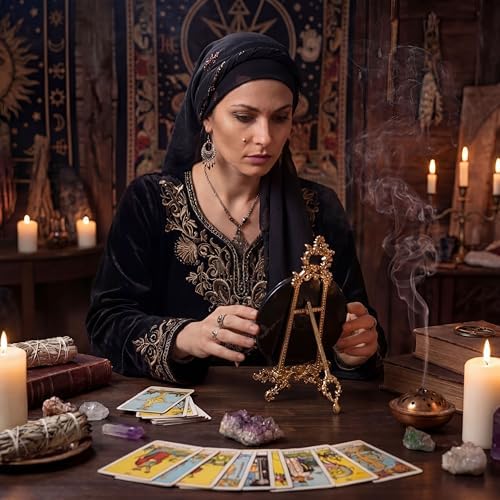 Novabright 11.5 Inch Ornate Metal Display Stand for Scrying Mirrors - Image 4