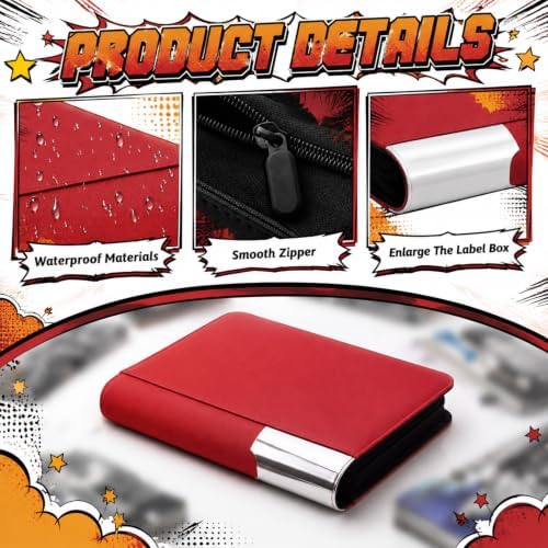 Zhehao 1 Pack Comic Book Binder, 20 Sleeves, Holds up to 40 Comics, Red - Image 5