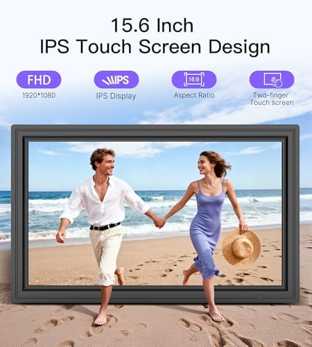 64GB Uhale 15.6" Digital Picture Frame, Large WiFi Electronic Photo Frames 1920 x 1080 IPS FHD Touch Screen, Share Photos and Videos Anywhere, Support SD/USB, Best Gifts for Parents and Grandparents - Image 4