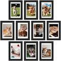 upsimples 4x6 Picture Frame, Photo Collage Wall Decor Set of 10, Black by upsimples