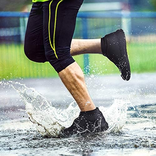 Shiwely Silicone Waterproof Shoe Covers, Upgrade Reusable Overshoes with Zipper, Resistant Rain Boots Non-Slip Washable Protection for Women, Men (L (Women 7.5-10.5, Men 6.5-9), Black) - Image 2